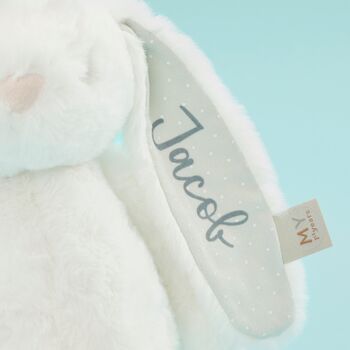 Personalised White Bunny Soft Toy, 3 of 4