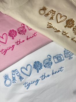 Tying The Knot Embroidered Bride Sweatshirt, 4 of 9