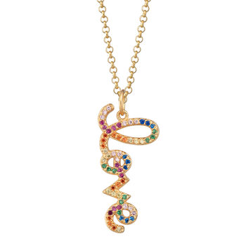 Rainbow Love Adjustable Necklace With Slider Clasp, 4 of 5