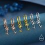 Sterling Silver Tiny Neuron Cell Huggie Hoops Earrings, thumbnail 3 of 11