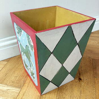 'Horsing Around': Hand Painted Original Bin/Basket, 5 of 9