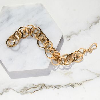 Gold Large Hoop Chain Sterling Silver Necklace, 8 of 9