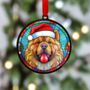 Chow Chow In Santa Hat Suncatcher Decoration, thumbnail 3 of 6