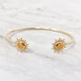 Citrine November Birthstone Sunburst Gold Plated Bangle, thumbnail 1 of 5