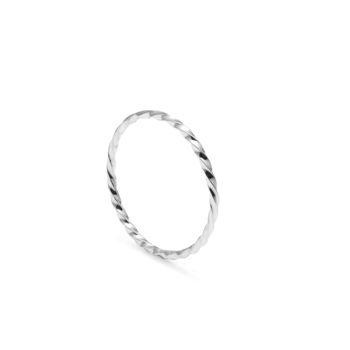 9ct Gold Skinny Twist Stacking Ring, 5 of 9