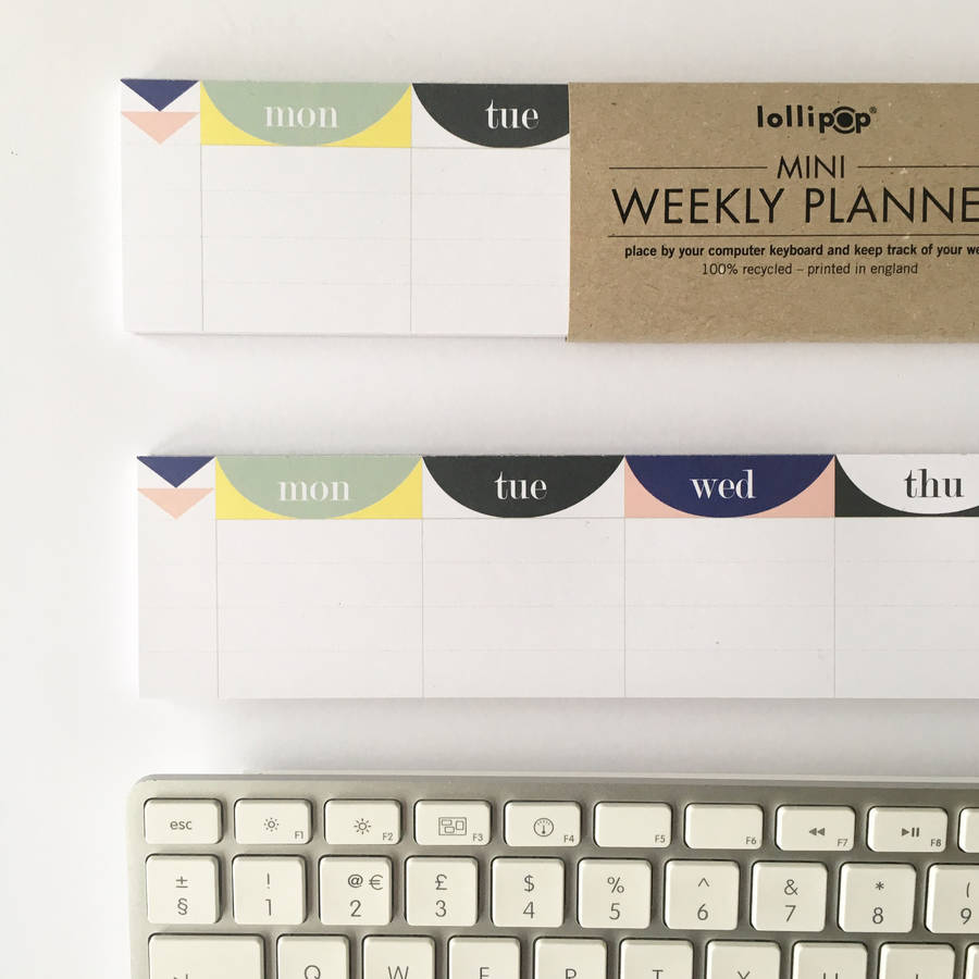 Mini 'Keyboard' Weekly Planner Pad : Pastel By Lollipop Designs ...