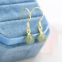 Natural Jade Hook Earrings In Sterling Silver, thumbnail 4 of 12