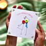 'Kissing Under Mistletoe' Button Christmas Card, thumbnail 3 of 11