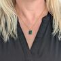 The Rectangle Green Onyx Necklace, thumbnail 2 of 10