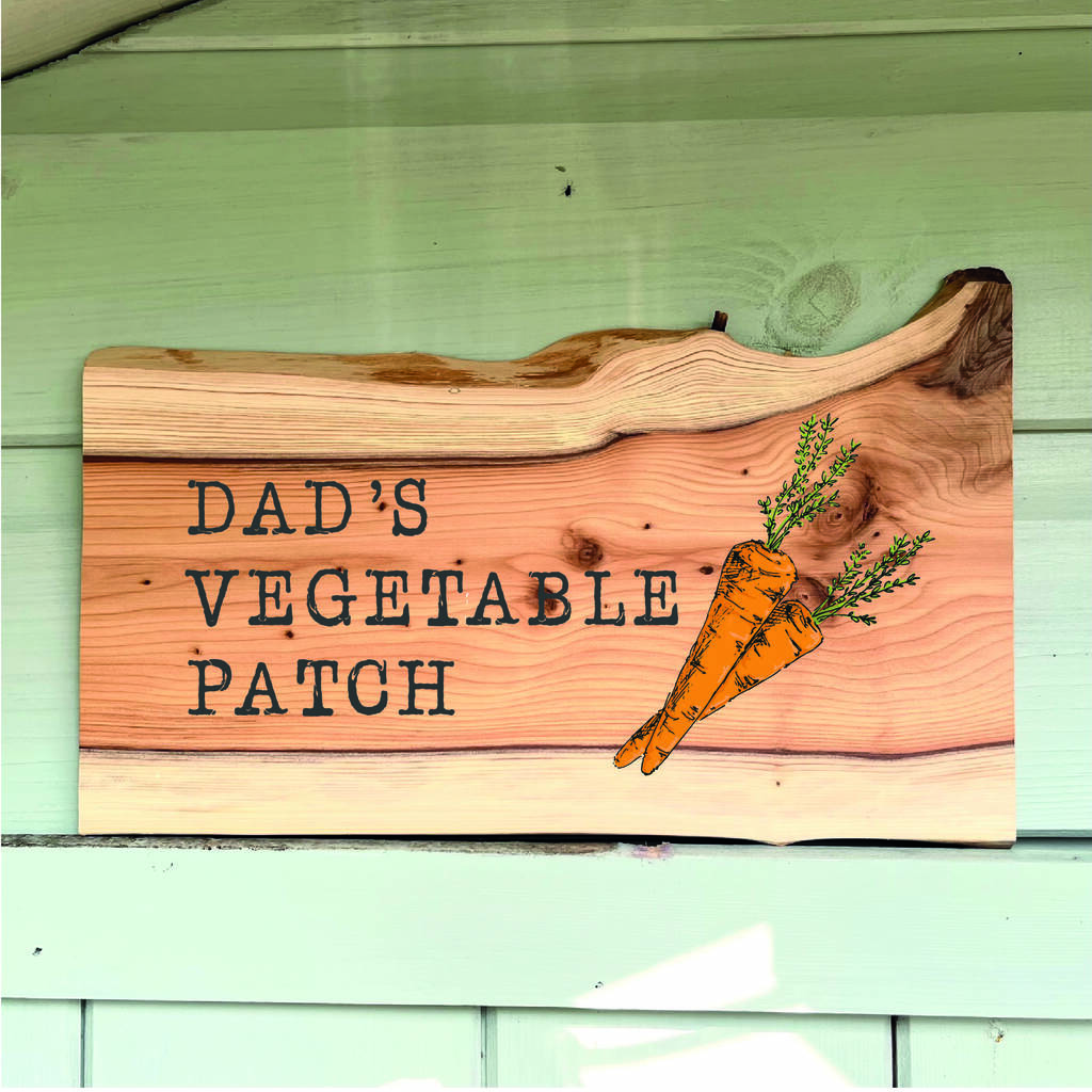 Dad's Vegetable Patch Wooden Sign By Slice of Pie Designs