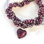 Murano Heart And Pearl Necklace In Purple Or Amethyst, thumbnail 5 of 9