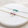 Birthstone Bar Bracelet With Initial Charm, thumbnail 2 of 12