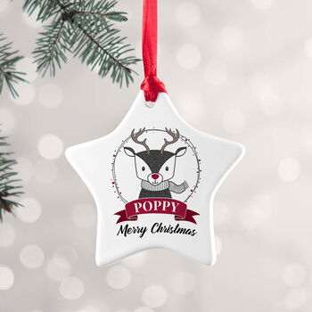 Personalised Reindeer Christmas Decoration, 2 of 5