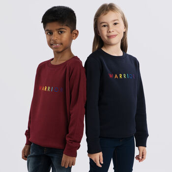 'Warrior' Embroidered Children's Organic Sweatshirt, 2 of 8
