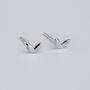 Sterling Silver Minimalist Leaf Stud Earrings, thumbnail 3 of 6