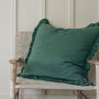 Sea Green Linen Ruffle Cushion, thumbnail 1 of 2