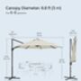 Garden Parasol Umbrella Three Meter Outdoor 360° Swivel, thumbnail 11 of 12