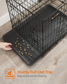 Foldable Dog Crate With Two Doors And Tray, 3 of 7