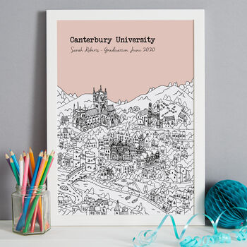 Personalised Canterbury Graduation Gift Print, 6 of 9