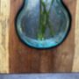 Huge Heavy 31cm Molten Glass Wedge Vase On Teak Root Flower Holder, thumbnail 9 of 12