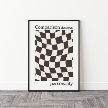 Checkered Comparison Destroys Personality Quote Print, 4 of 4