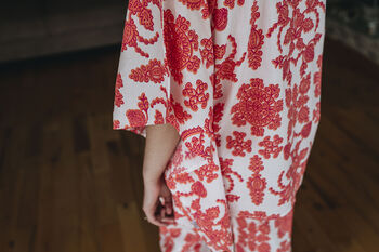 Pink Kaftan Style Block Printed Pyjamas, 2 of 6
