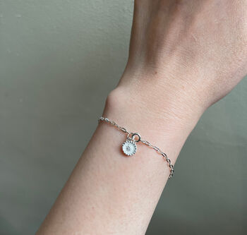 Sterling Silver Dainty Sunflower Anklet, 2 of 11