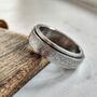 6mm Mens Silver Plated Black Steel Spinner Ring, thumbnail 4 of 10