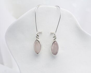 Sterling Silver Rose Quartz Earrings, 3 of 7