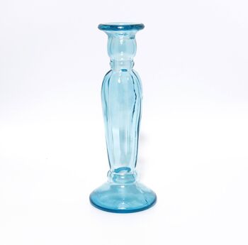 Recycled Glass Candle Stick 22cm Tall, 4 of 5