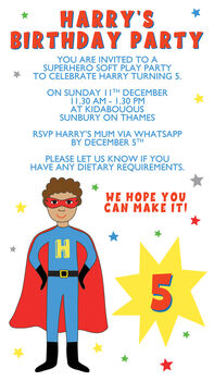 Personalised Superhero Digital Party Invitation, 3 of 3