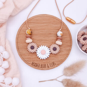 Floral Daisy Chain Breastfeeding And Teething Necklace Peachy Petals, 6 of 8