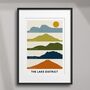 Lake District Mountain Silhouette Print, thumbnail 3 of 5