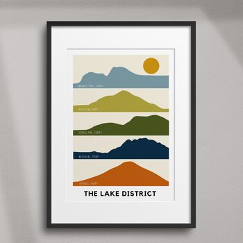 Lake District Mountain Silhouette Print, 3 of 5