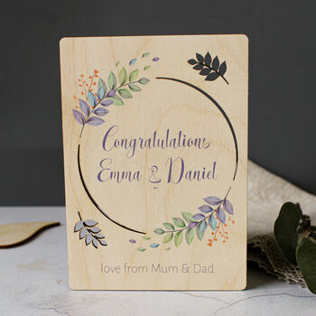 Personalised Congratulations Card In Wood, 2 of 7
