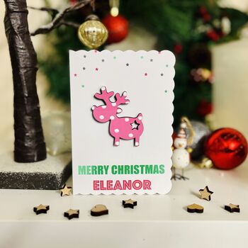 Christmas Card For Granddaughter Daughter Sister Niece Reindeer, 7 of 7