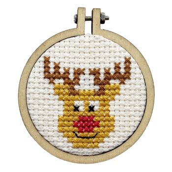 Leading The Sleigh, The Rudolph Way! Christmas Mini Matchbox Cross Stitch Kit, 3 of 5