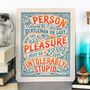 'Intolerably Stupid' Jane Austen Quote Print, thumbnail 1 of 7