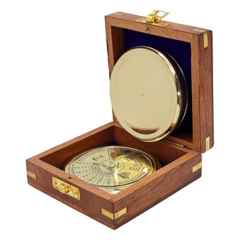 Personalised Three Inch Brass 100 Year Calendar Compass, 8 of 11
