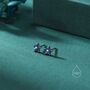 Tiny Sapphire Blue Cz Flower Stud Earrings, thumbnail 7 of 12