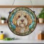 Cockapoo Apricot Stained Glass Effect Suncatcher, thumbnail 5 of 6