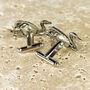 Swan Cufflinks Antiqued Pewter, thumbnail 2 of 4