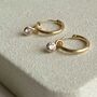 Naked Diamond Solitaire Hoops On Solid 9ct Gold, thumbnail 4 of 7
