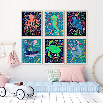 Sea Animal Nursery Print Set Of Six, 9 of 10