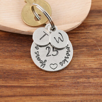 25th Silver Anniversary Gift Memories Pewter Keyring, 3 of 7