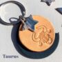 Personalised Zodiac Birthday Leather Keyring, thumbnail 4 of 12