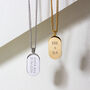Pill Dog Tag Necklace 18 K Gold Plated Steel, thumbnail 2 of 7