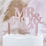 Mr And Mrs Rose Gold Acrylic Wedding Cake Topper, thumbnail 1 of 3