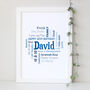 Personalised 65th Birthday Word Art Gift For Him, thumbnail 1 of 6