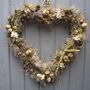 Poppy, Cone And Lichen Twig Heart Wreath Wedding Decor, thumbnail 1 of 4